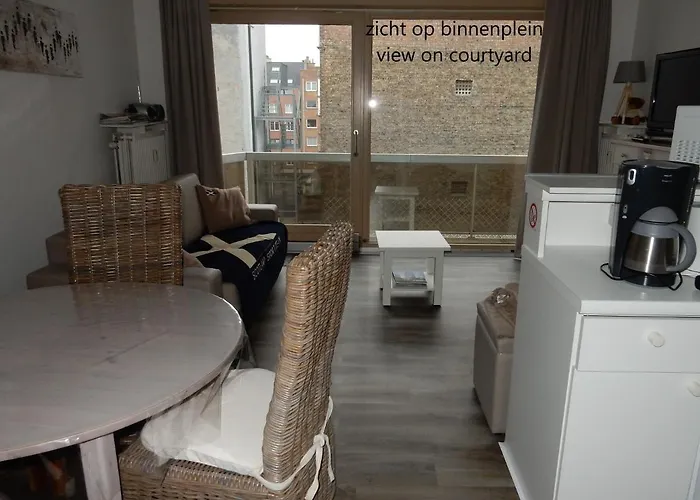 Studio Center Of W/parking & South Terrace 公寓 奥斯滕德